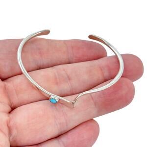 Vintage Sterling Silver 925 Turquoise Cuff Bracelet 6.5"